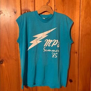 Vintage 80’s Blue Muscle Tee Tank Top